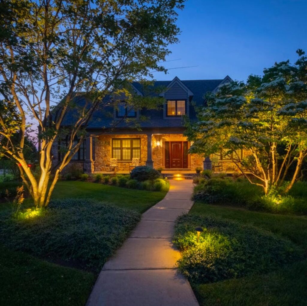 Solar pathway lights for budget front yard landscaping