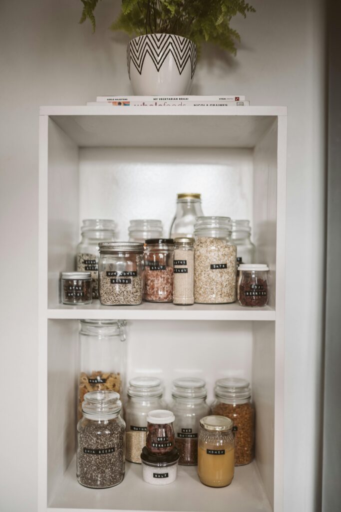 Clear storage containers for kitchen pantry