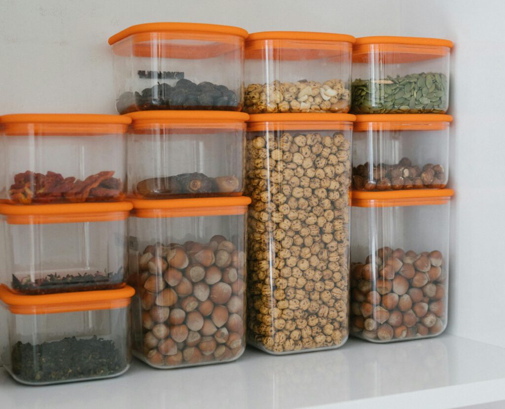 Stackable storage bins for kitchen