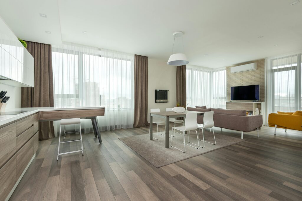 modern living room with natural light