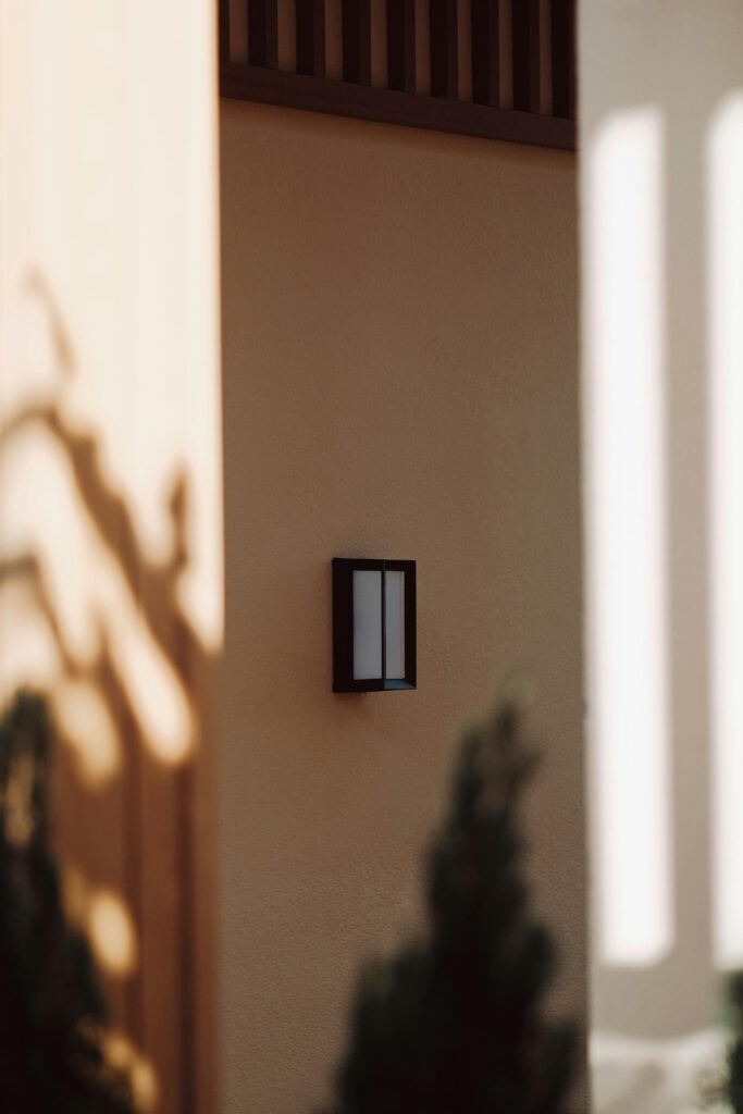 Smart thermostat installed on wall