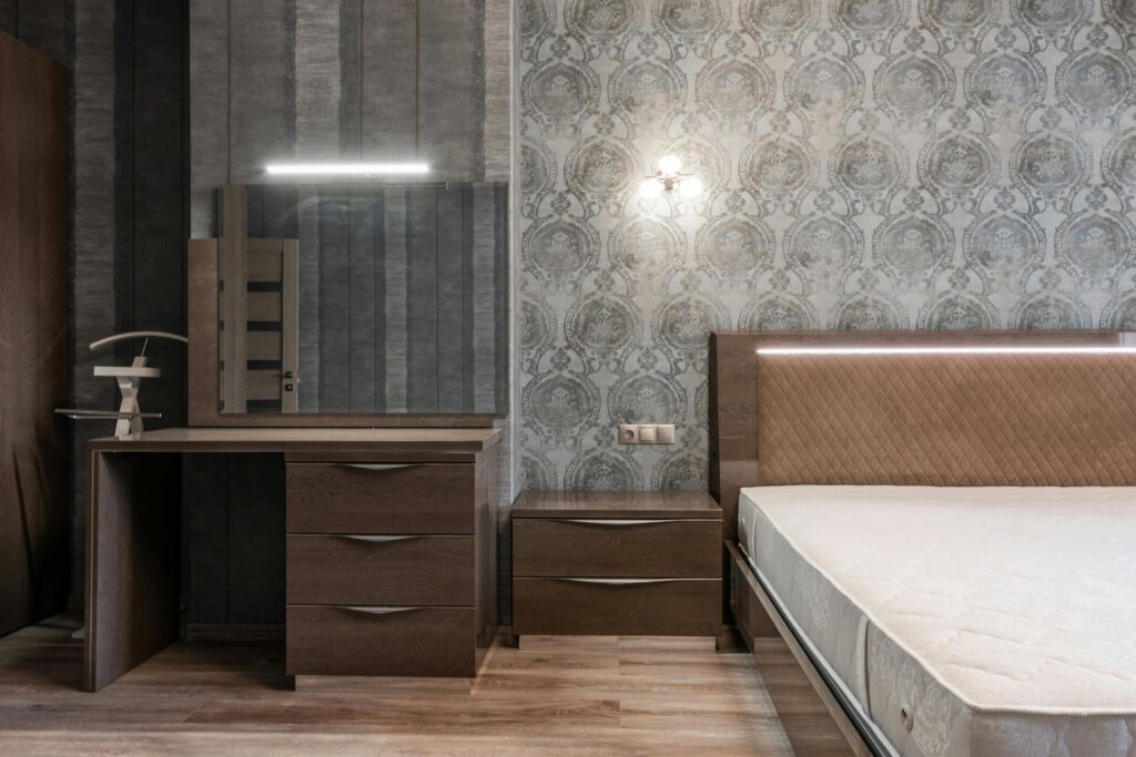 under bed storage drawers in small modern bedroom