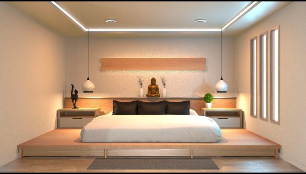 calm bedroom with relaxing luxury atmosphere